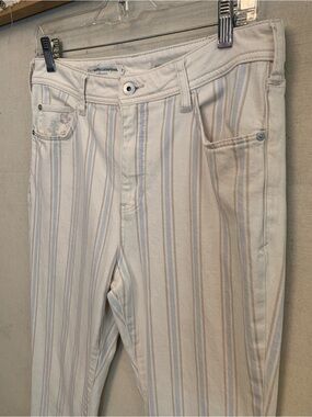Anthropologie Pilcro Cream & Light Blue High-Rise Crop Jeans | Women’s Size 29